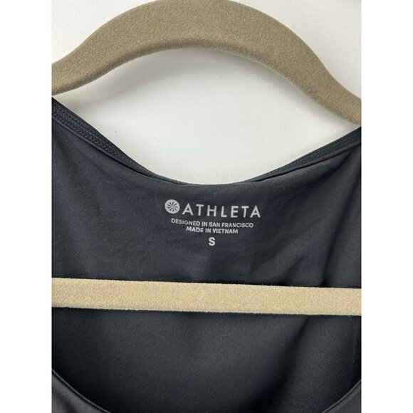 Athleta Sunlover  | Women's Shirt Dress Small  Hilo Asymmetric Black Draped - Picture 16 of 16